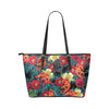 Pug Flower Leather Tote Bag/Small