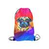 Pug Watercolor Small Drawstring Bag  (Twin Sides)