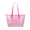 Pink cute Pug Leather Tote Bag/Small