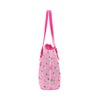 Pink cute Pug Leather Tote Bag/Small