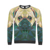 Triangle Pug Crewneck Sweatshirt for Men/Large