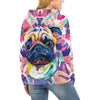 Pug Flower All Over Print Hoodie for Women