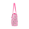 Pink cute Pug Leather Tote Bag/Small