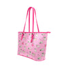 Pink cute Pug Leather Tote Bag/Small