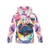 Pug Flower All Over Print Hoodie for Women