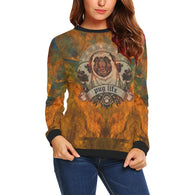PUG LIFE All Over Print Crewneck Sweatshirt for Women