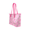 Pink cute Pug Leather Tote Bag/Small