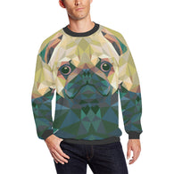 Triangle Pug Crewneck Sweatshirt for Men/Large