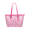 Pink cute Pug Leather Tote Bag/Small